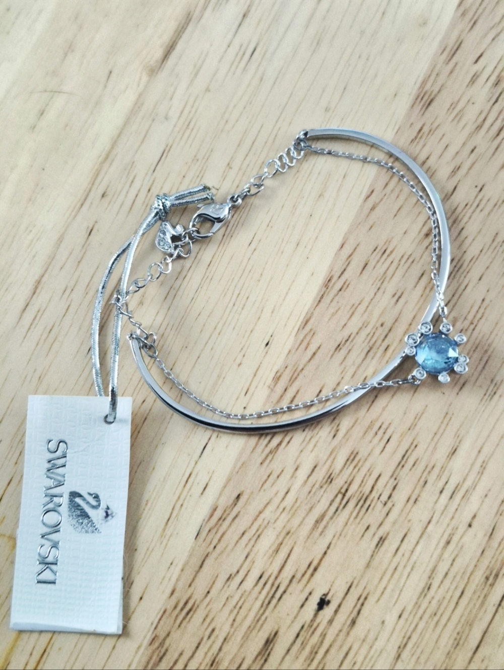 Swarovski Double-Layer Silver-tone Bangle - Vintage / Discontinued